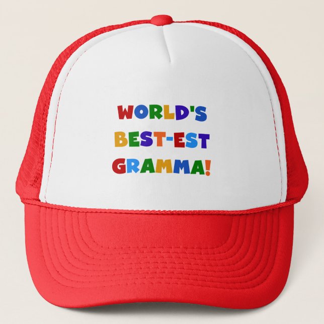 World's Best-est Gramma Bright Colors Trucker Hat (Front)