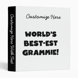 World's Best-est Grammie Black or White Gifts Binder