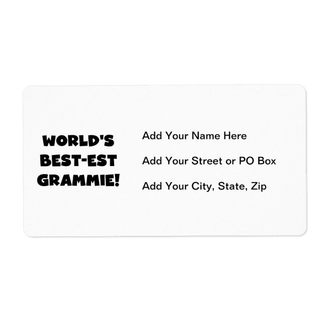 World's Best-est Grammie Black or White Gifts Label (Front)