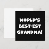 World's Best-Est Grandma White Text Gifts (Front/Back)
