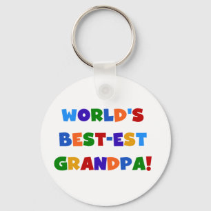 World's Best-est Grandpa Bright Colors Gifts Keychain