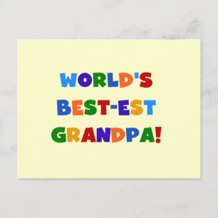 World's Best-est Grandpa Bright Colors Gifts Postcard
