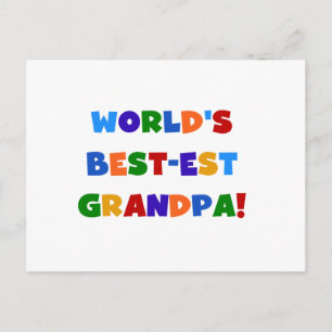 World's Best-est Grandpa Bright Colors Gifts Postcard