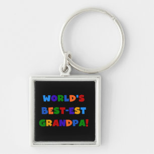 World's Best-est Grandpa Bright Colors T-shirts Keychain