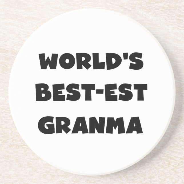 World's Best-est Granma Black and White Drink Coaster (Front)