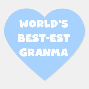 World's Best-est Granma Black and White Heart Sticker