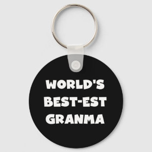 World's Best-est Granma Black and White Keychain