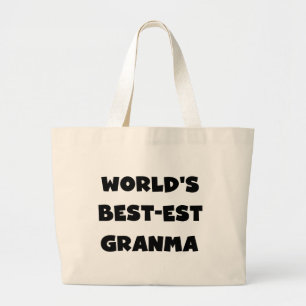 World's Best-est Granma Black and White Large Tote Bag