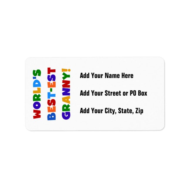 World's Best-est Granny Bright Colors Label (Front)