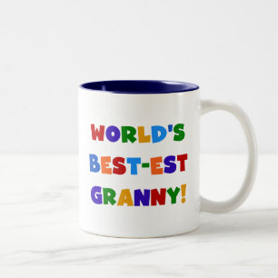 World's Best-est Granny Bright Colors Two-Tone Coffee Mug