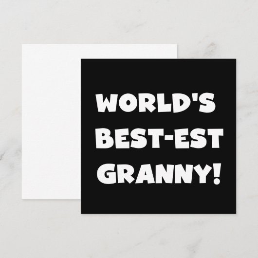 World's Best-est Granny White Text Tshirts Gifts (Front/Back)