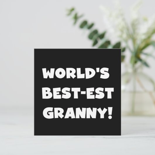 World's Best-est Granny White Text Tshirts Gifts (Standing Front)