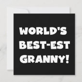 World's Best-est Granny White Text Tshirts Gifts (Front)