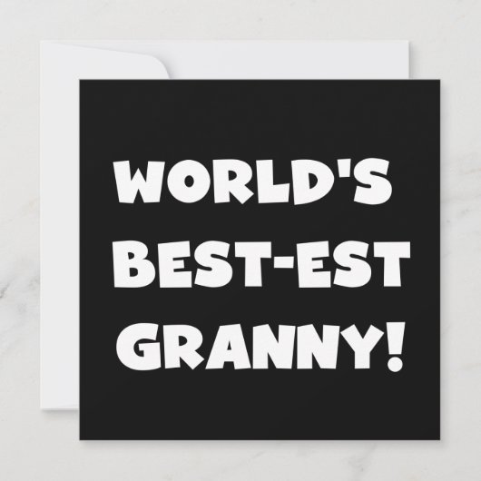 World's Best-est Granny White Text Tshirts Gifts (Front)