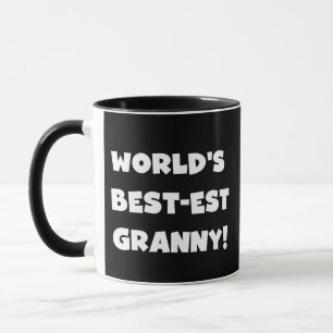 World's Best-est Granny White Text Tshirts Gifts Mug