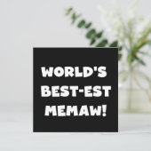 World's Best-est Memaw Black and White T-shirts (Standing Front)
