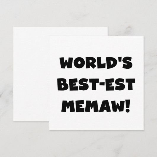 World's Best-est Memaw Black and White T-shirts (Front/Back)