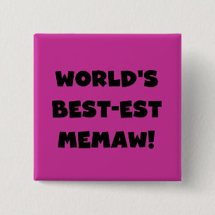 World's Best-est Memaw Black and White T-shirts Button