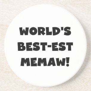 World's Best-est Memaw Black and White T-shirts Drink Coaster