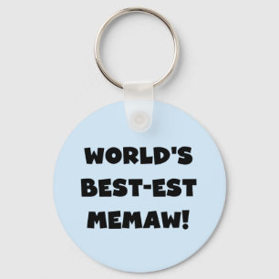 World's Best-est Memaw Black and White T-shirts Keychain