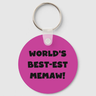 World's Best-est Memaw Black and White T-shirts Keychain
