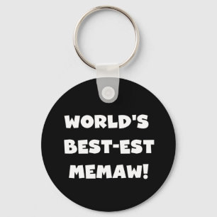 World's Best-est Memaw Black and White T-shirts Keychain
