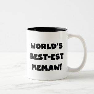 World's Best-est Memaw Black and White T-shirts Two-Tone Coffee Mug