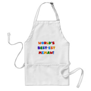 World's Best-est Memaw Bright Colors Tshirts Adult Apron
