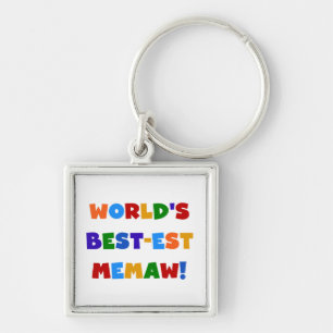 World's Best-est Memaw Bright Colors Tshirts Keychain
