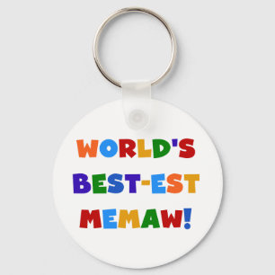 World's Best-est Memaw Bright Colors Tshirts Keychain
