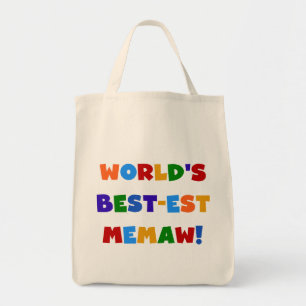 World's Best-est Memaw Bright Colors Tshirts Tote Bag