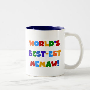 World's Best-est Memaw Bright Colors Tshirts Two-Tone Coffee Mug