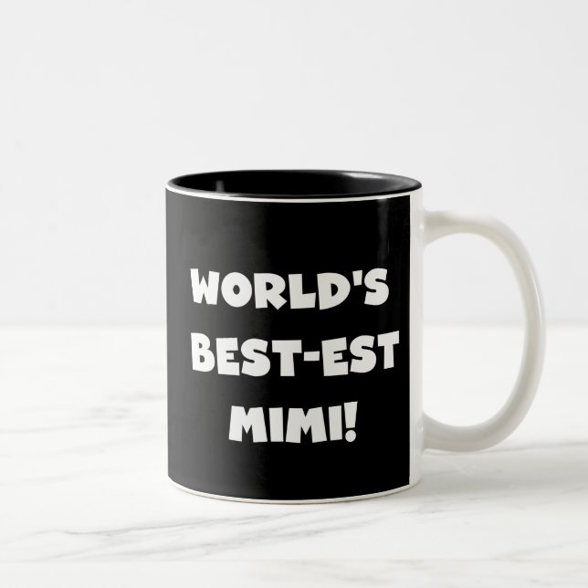 World's Best-est Mimi White Text T-shirts Gifts Two-Tone Coffee Mug (Right)
