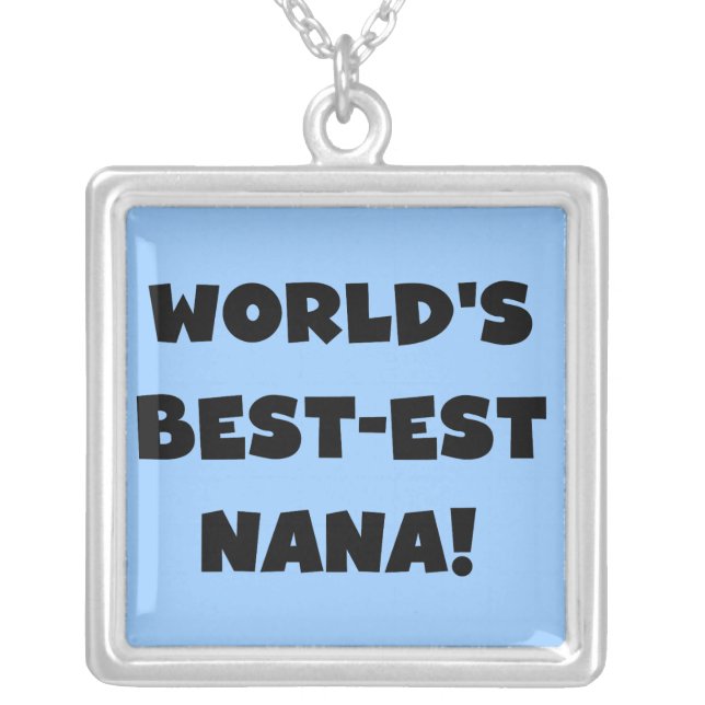 World's Best-est Nana Black and White T-shirts Silver Plated Necklace (Front)