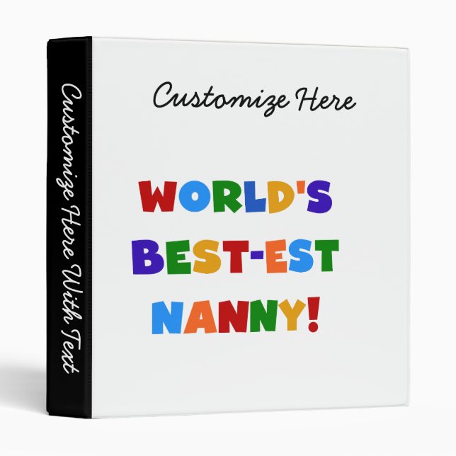 World's Best-est Nanny Bright Colors Gifts Binder (Front/Spine)