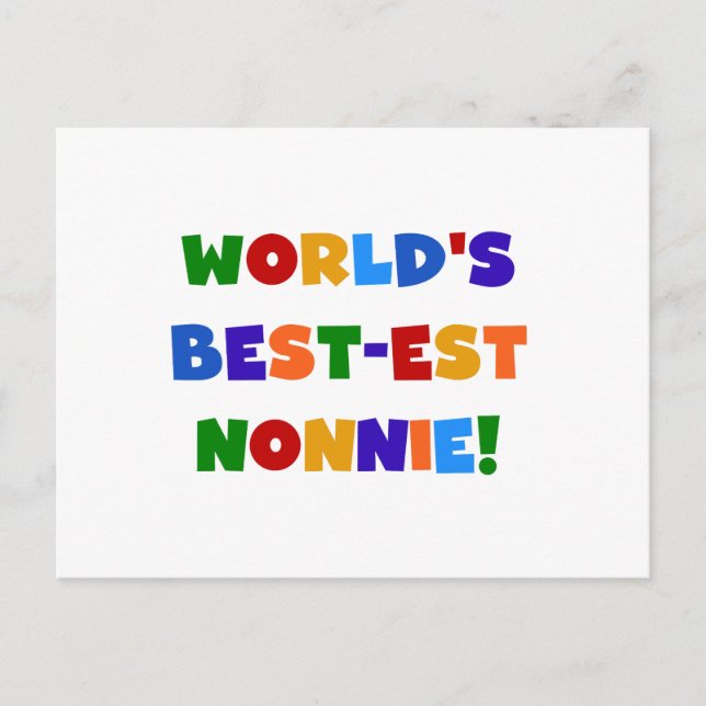 World's Best-est Nonnie Bright Colors Gifts Postcard (Front)