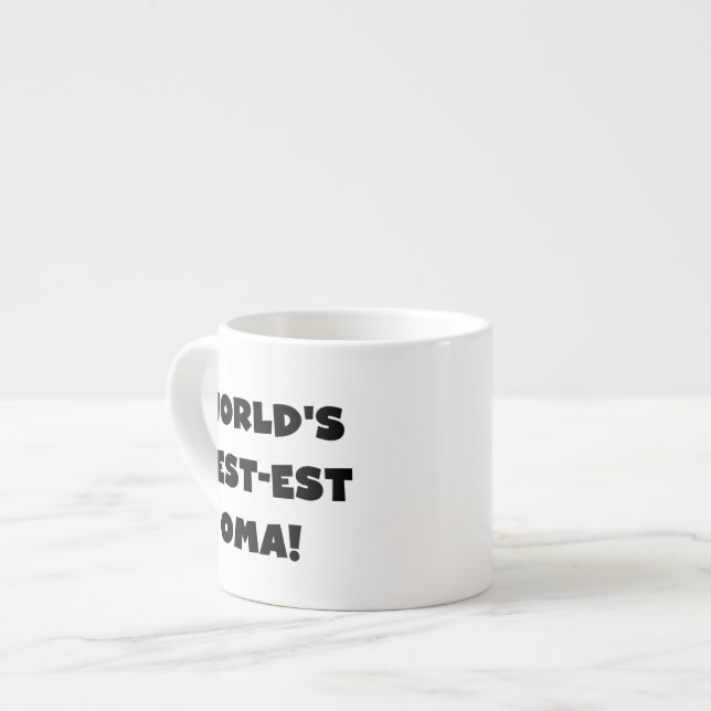 World's Best-est Oma Black or White Gifts Espresso Cup (Front Left)
