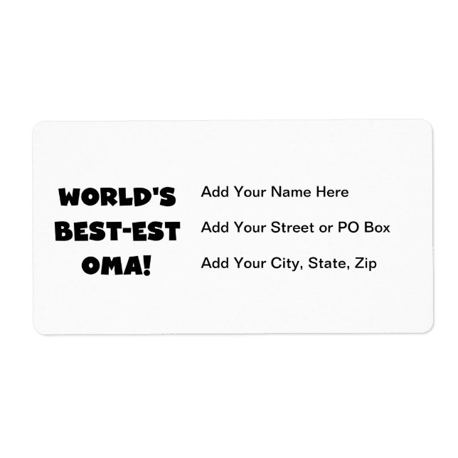 World's Best-est Oma Black or White Gifts Label (Front)