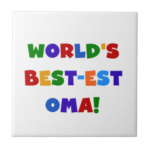 World's Best-est Oma Bright Colors Gifts Ceramic Tile