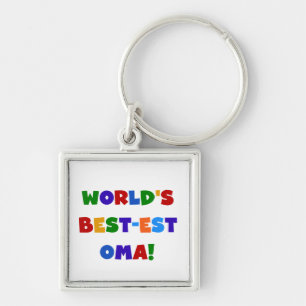 World's Best-est Oma Bright Colors Gifts Keychain