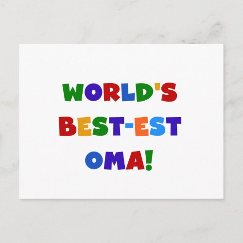 Worlds Best_est Oma Bright Colors Gifts Postcard