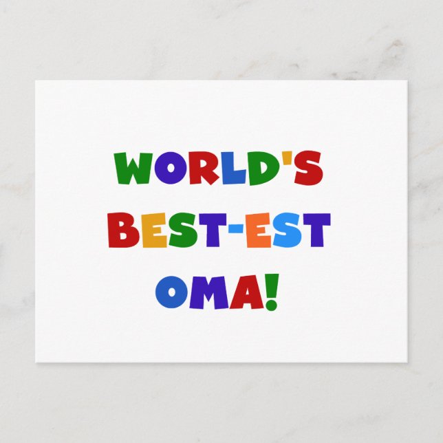 World's Best-est Oma Bright Colors Gifts Postcard (Front)