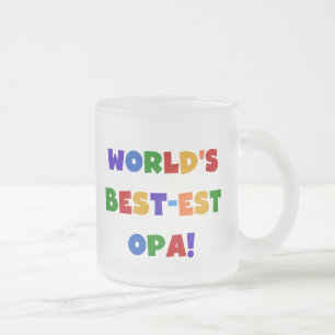 World's Best-est Opa Bright Colors Gifts Frosted Glass Coffee Mug
