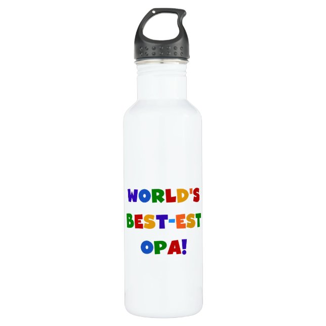 World's Best-est Opa Bright Colors Water Bottle (Front)
