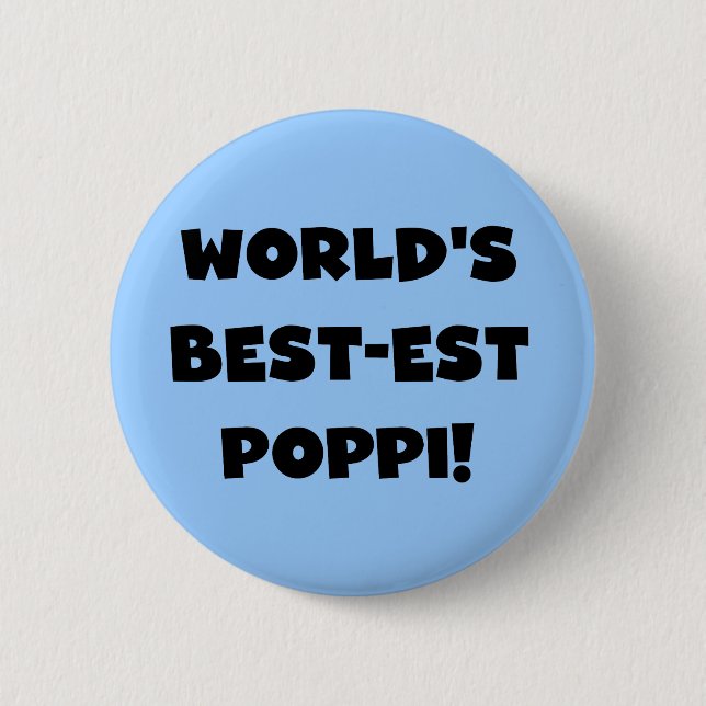 World's Best-est Poppi Black Text Gifts Button (Front)