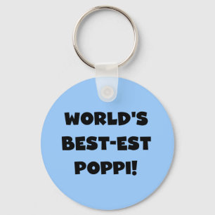 World's Best-est Poppi Black Text Gifts Keychain