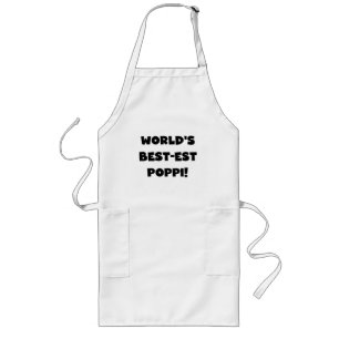 World's Best-est Poppi Black Text Gifts Long Apron