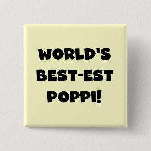 World's Best-est Poppi Black Text Gifts Pinback Button