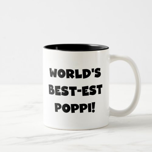 Worlds Best_est Poppi Black Text Gifts Two_Tone Coffee Mug