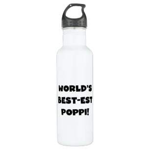 World's Best-est Poppi Black Text Water Bottle